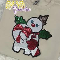 10 INCH READY TO PRESS MR BINGLE SEQUIN PATCH