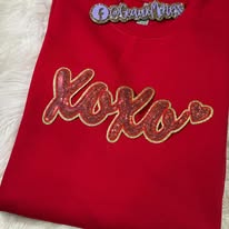 11 INCH XOXO SEQUIN READY TO PRESS PATCH