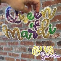 11 INCH QUEEN OF MARDI READY TO PRESS SEQUIN PATCH