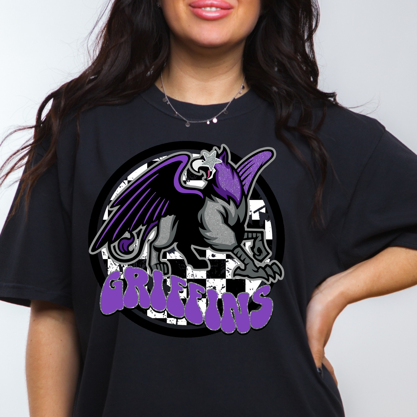 CUTE CHECKERED GRIFFINS TEE