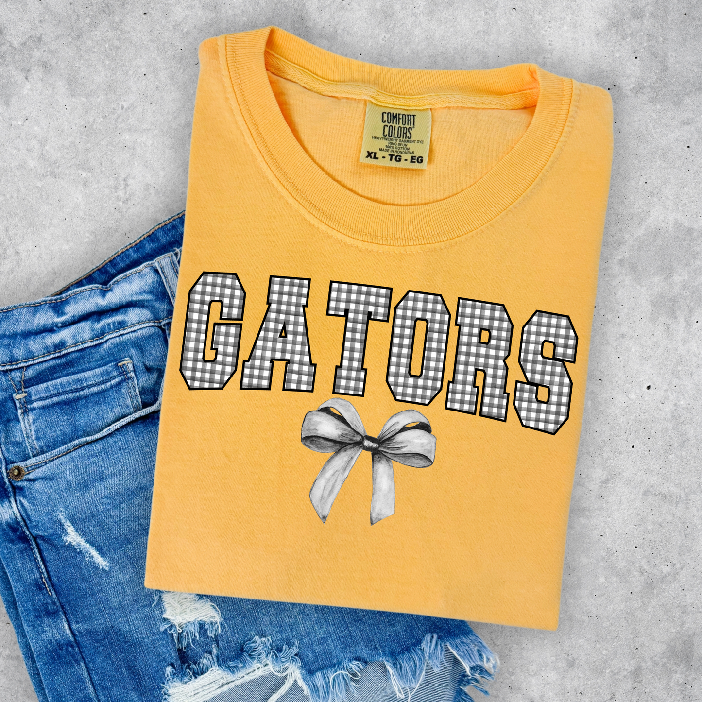 PLAID GATORS WITH BOW TEES & SWEATSHIRTS