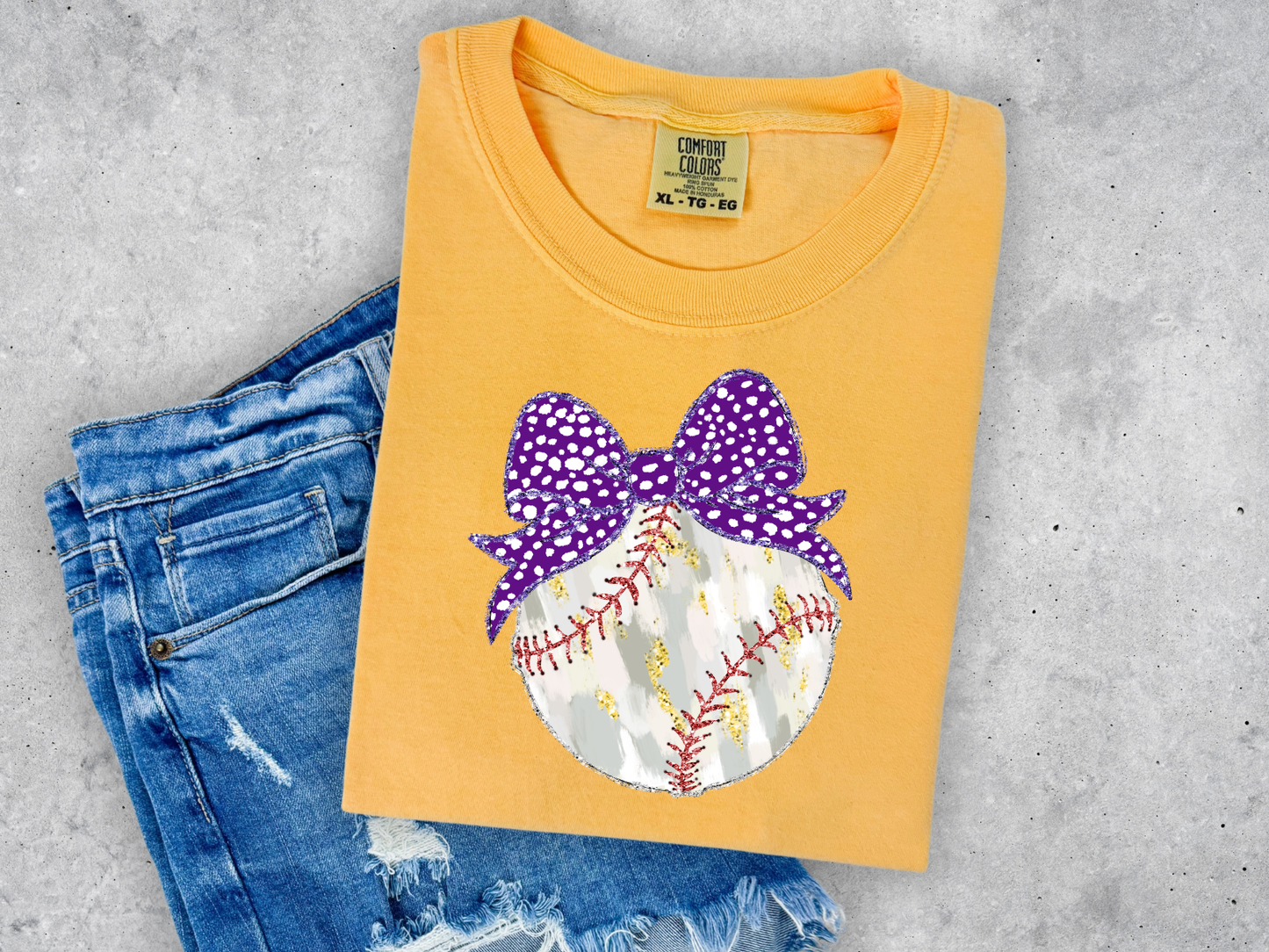 CUTEBASEBALL WITH BOW COMFORT COLORS