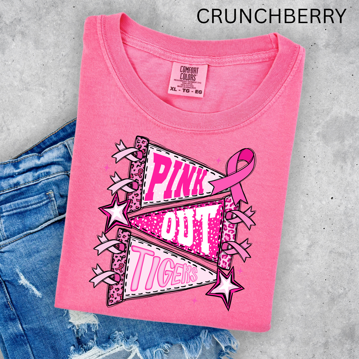 PINK OUT TIGERS COMFORT COLORS TEES