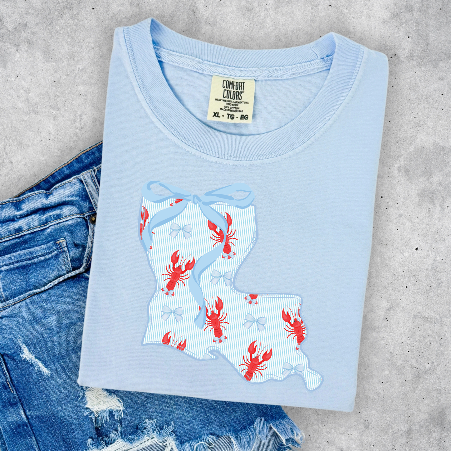 PREPPY LOUISIANA CRAWFISH COMFORT COLORS