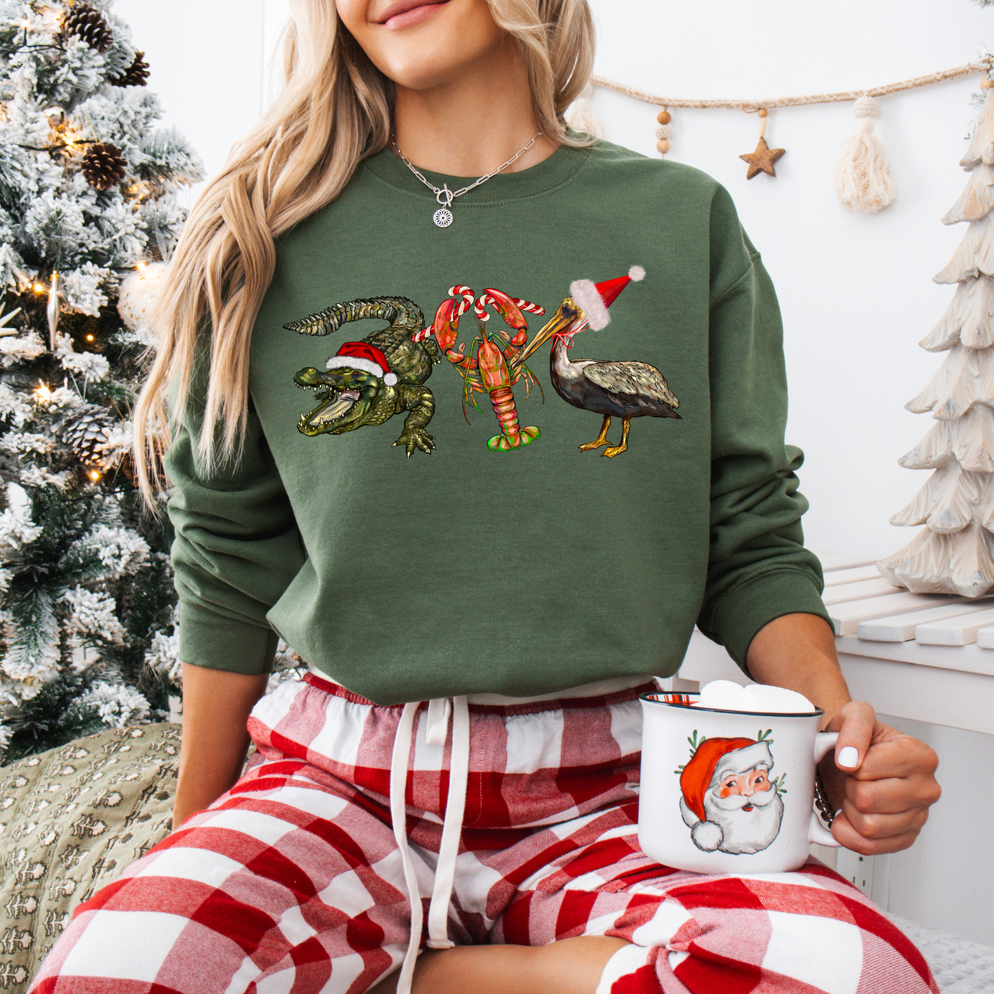 CAJUN CHRISTMAS CRITTERS SWEATSHIRTS & LONG SLEEVE TEES (8 COLORS)