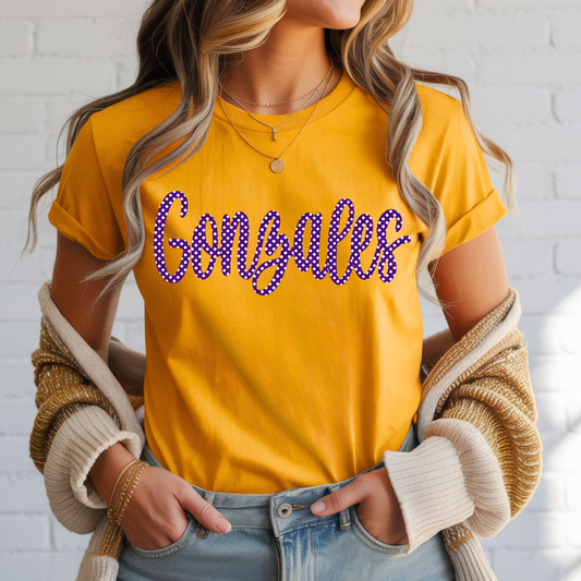 GONZALES BASEBALL POLKA-DOT MASCOT GOLD TEAM
