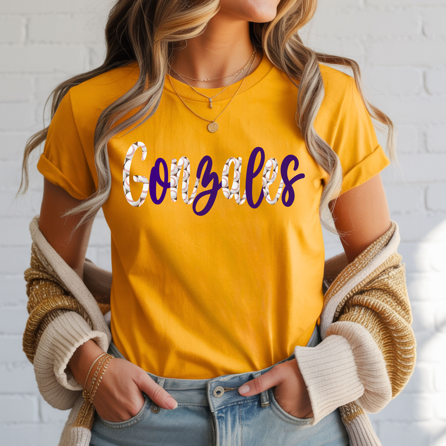 GONZALES BASEBALL POLKA-DOT MASCOT GOLD TEAM
