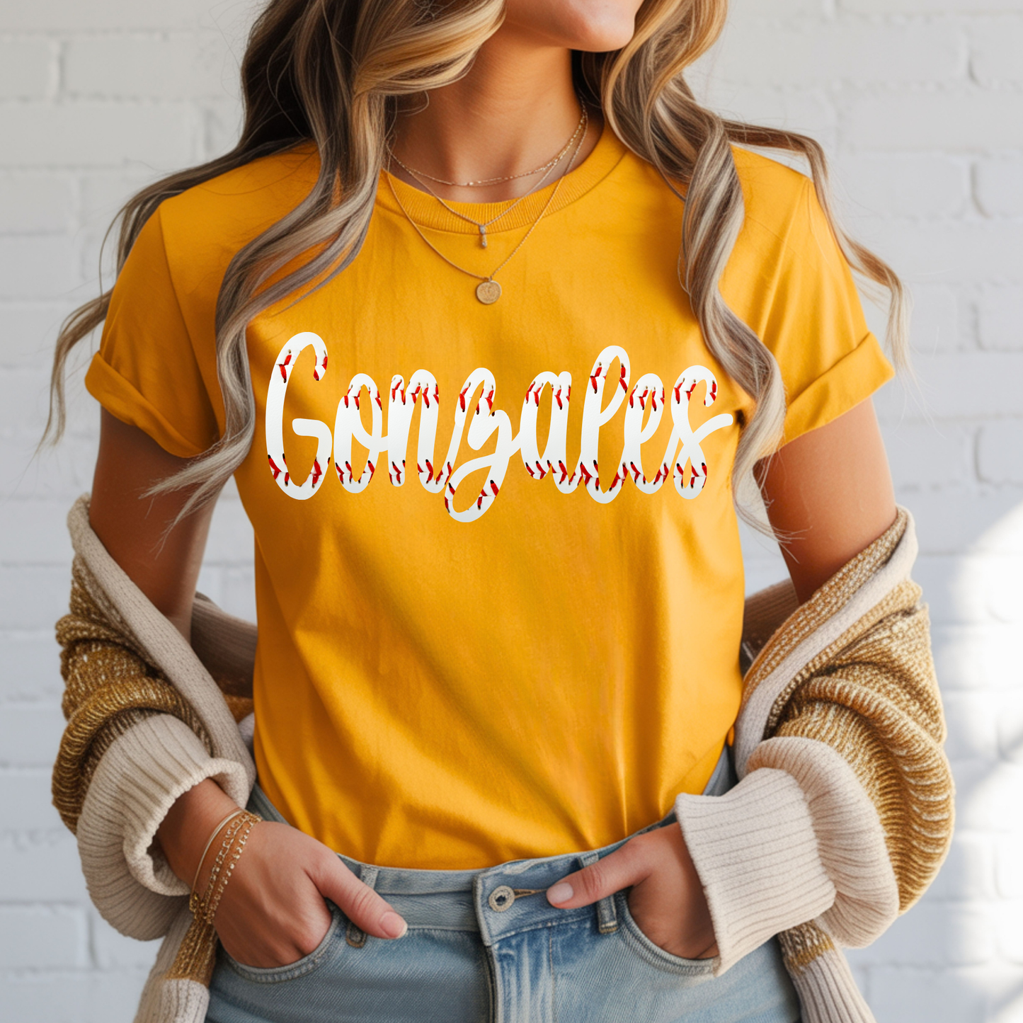 GONZALES BASEBALL POLKA-DOT MASCOT GOLD TEAM