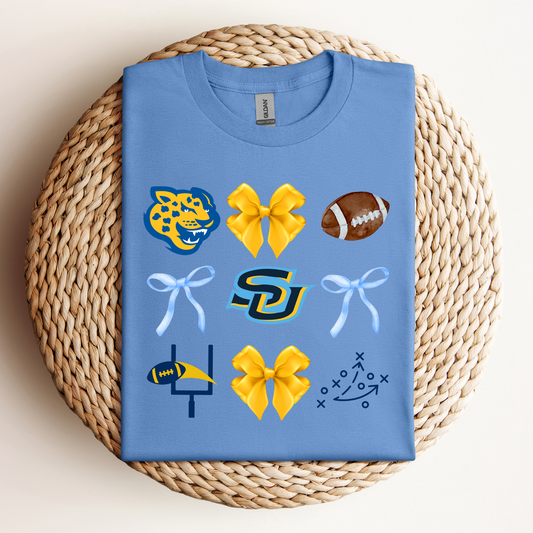 SU FOOTBALL COQUETTE BOW TEES AND SWEATSHIRTS