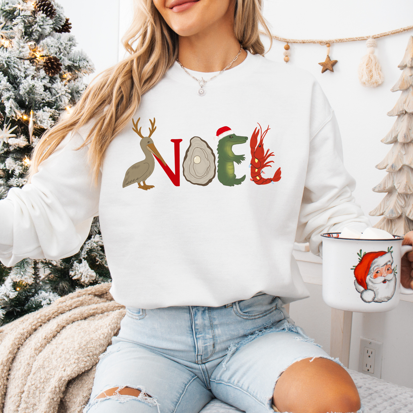 CUTE CAJUN NOEL SHORT SLEEVE TEES, LONG SLEEVE TEES & SWEATSHIRTS