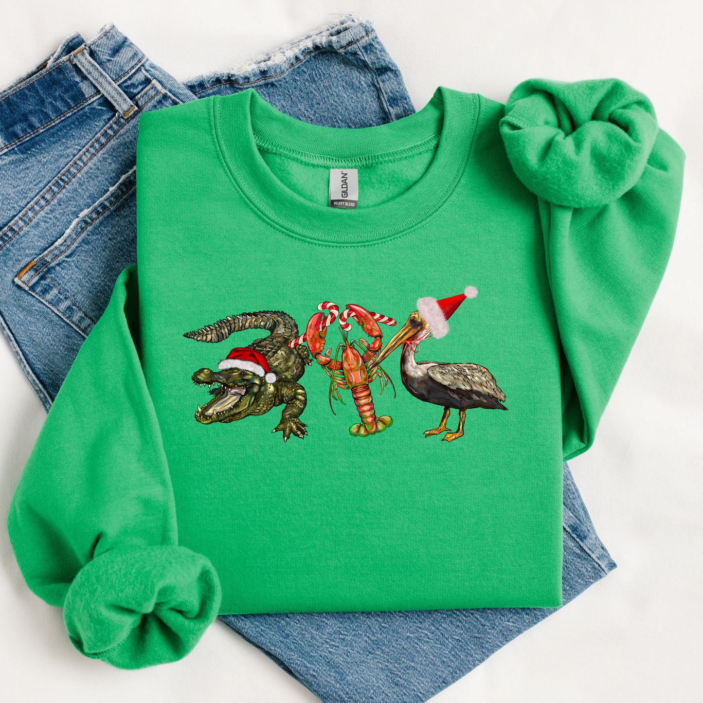 CAJUN CHRISTMAS CRITTERS SWEATSHIRTS & LONG SLEEVE TEES (8 COLORS)