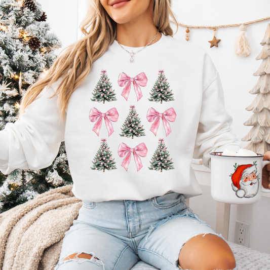 CUTE SPRUCE TREES AND BOWS SHORT SLEEVE TEES, LONG SLEEVE TEES & SWEATSHIRTS