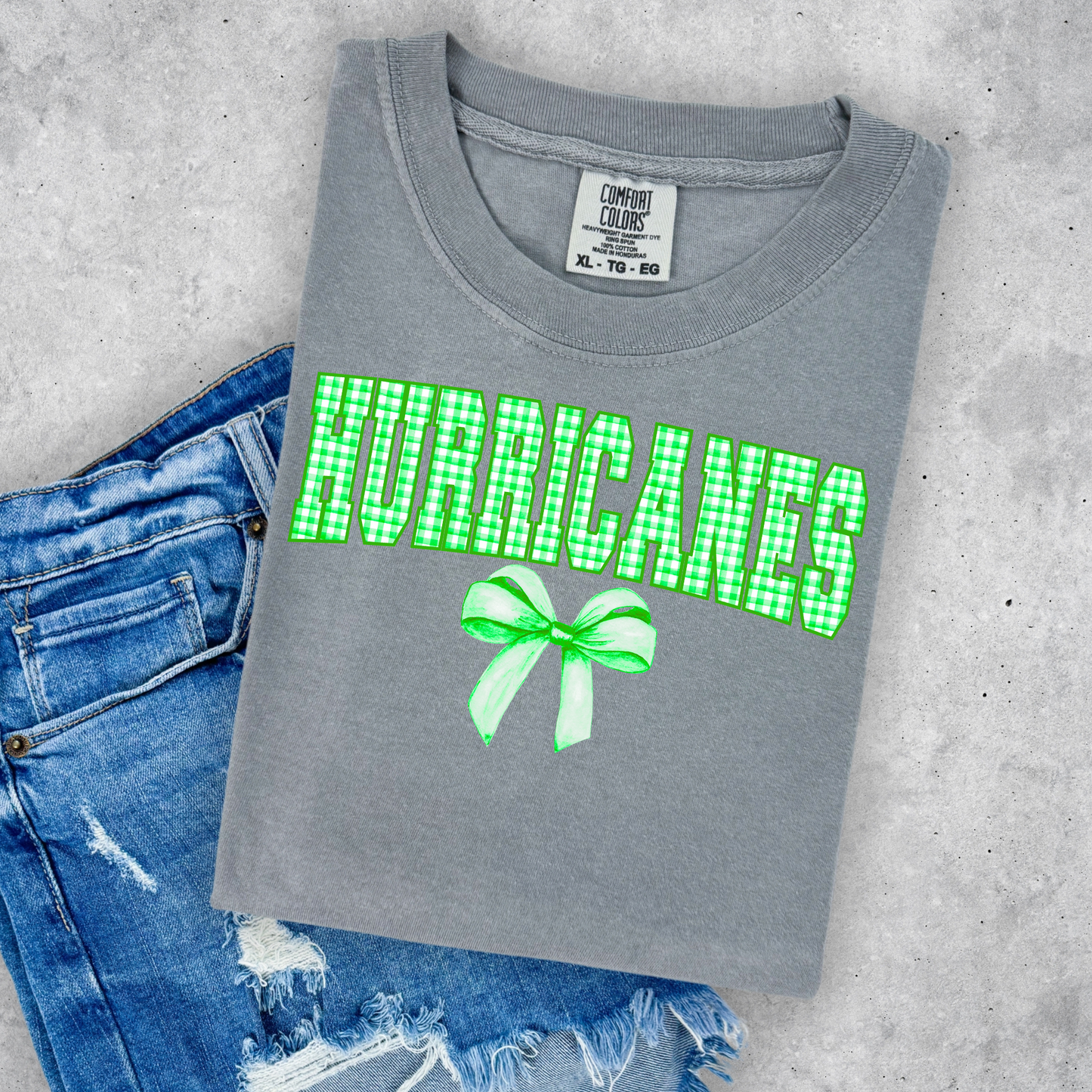 PLAID HURRICANES WITH BOW TEES & SWEATSHIRTS