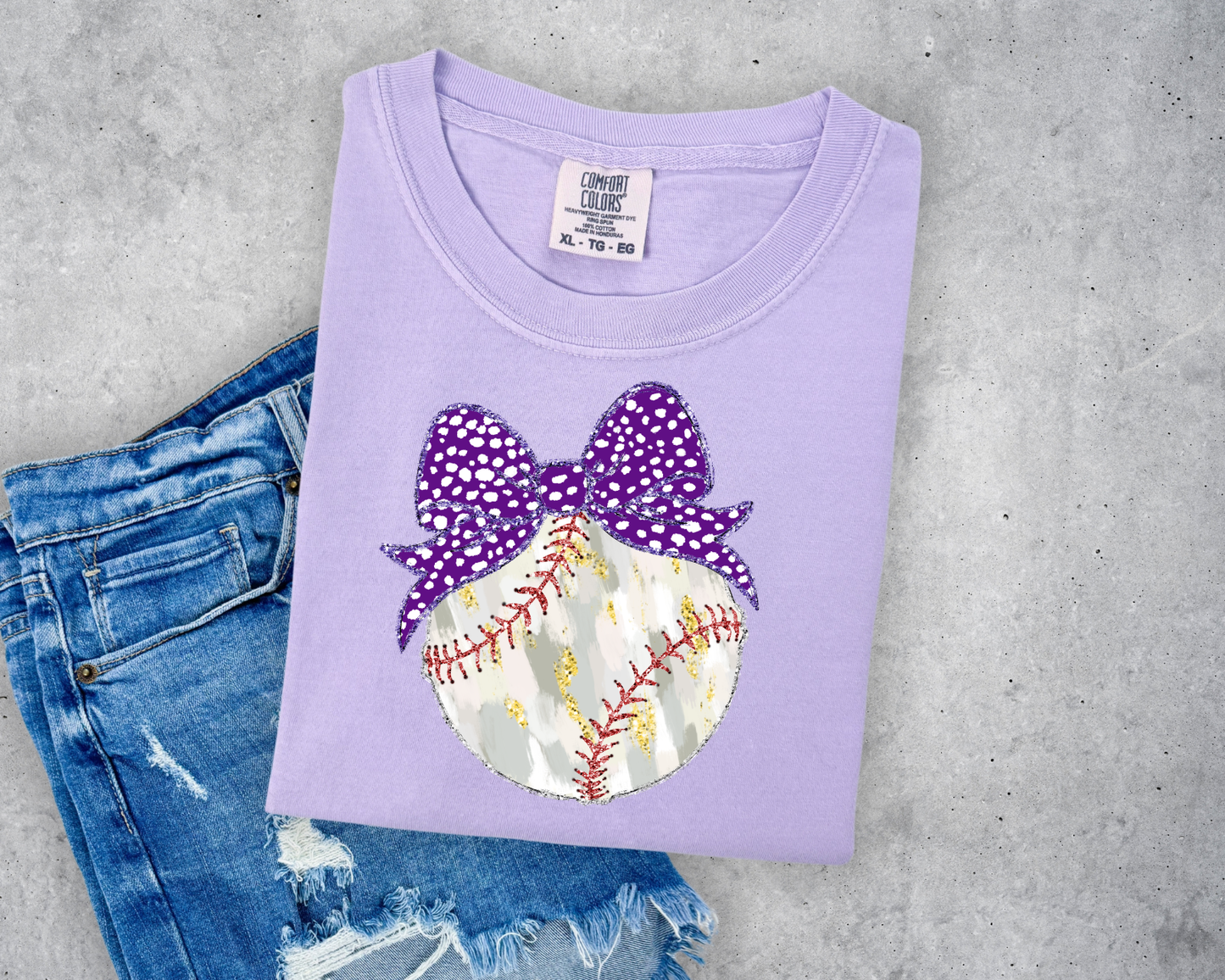 CUTEBASEBALL WITH BOW COMFORT COLORS