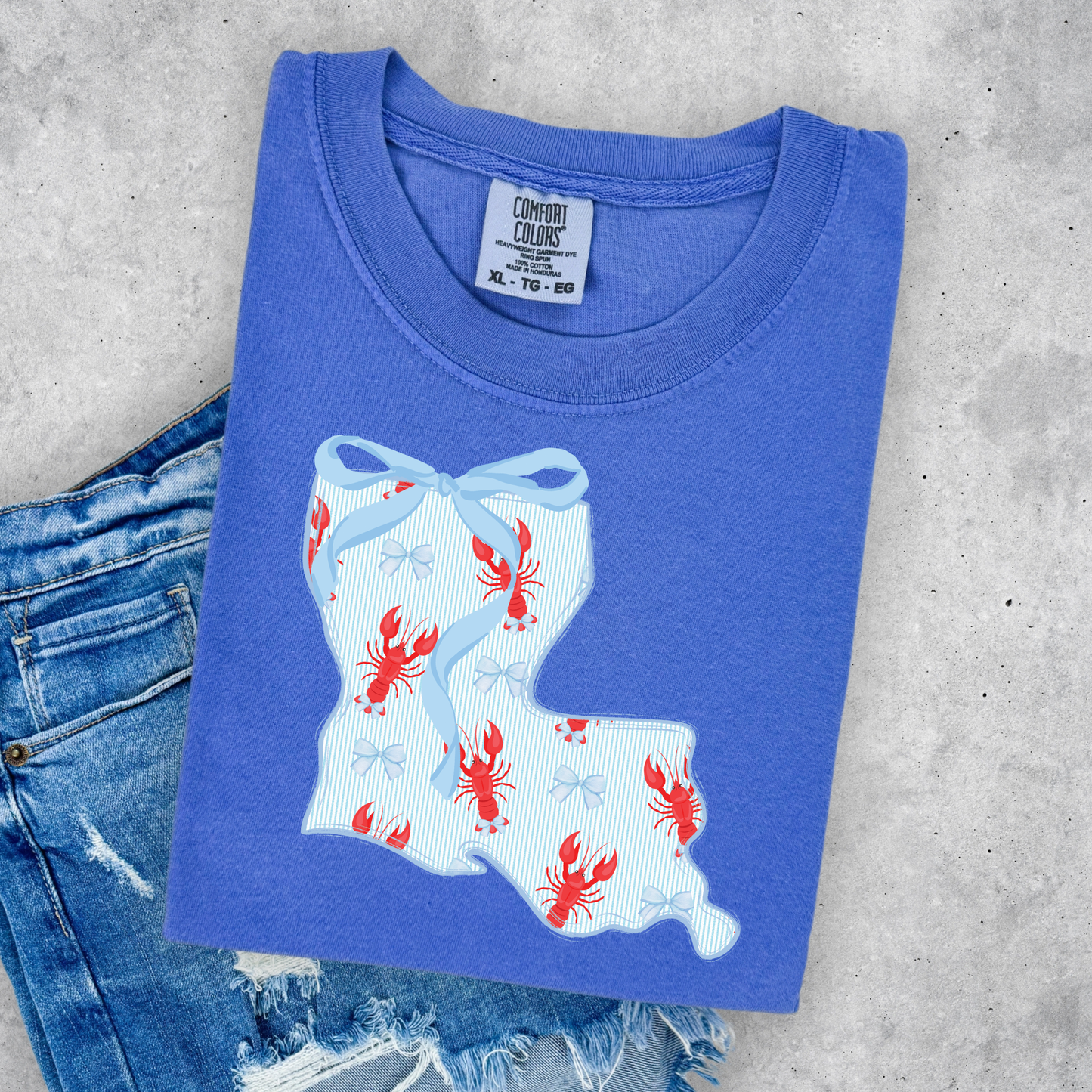 PREPPY LOUISIANA CRAWFISH COMFORT COLORS