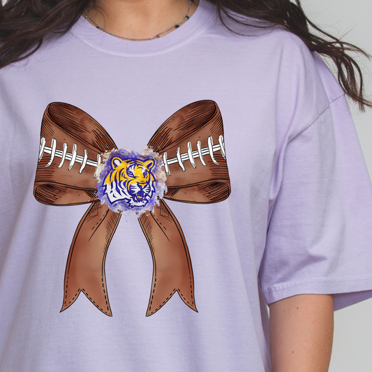 TIGERS FOOTBALL BOW TEE
