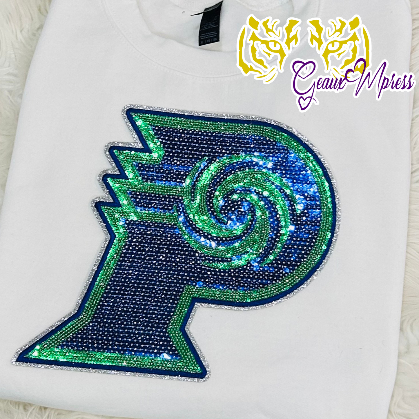 PRAIRIEVILLE HURRICANES SEQUIN PATCH TEE, LONG SLEEVE AND SWEATSHIRT