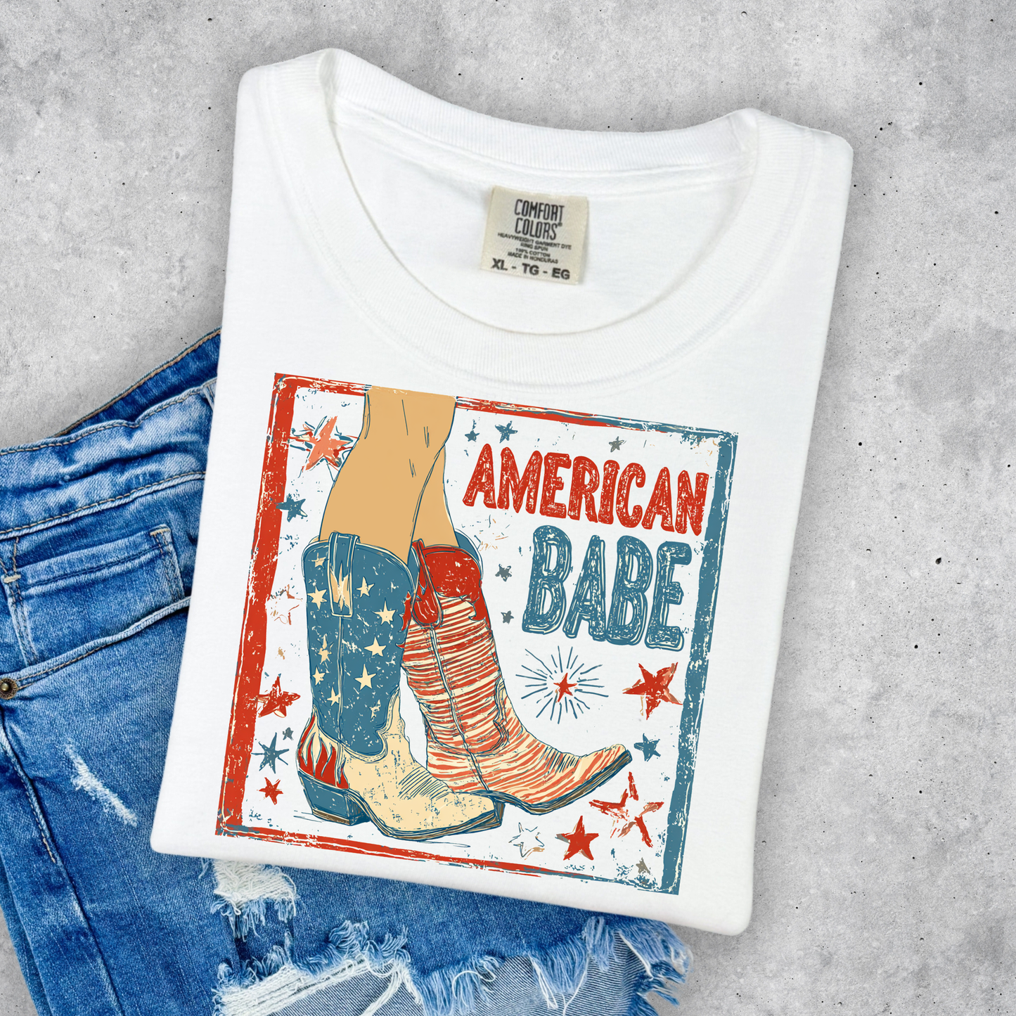 AMERICAN BABE COMFORT COLORS TEE AND BOXT TEE