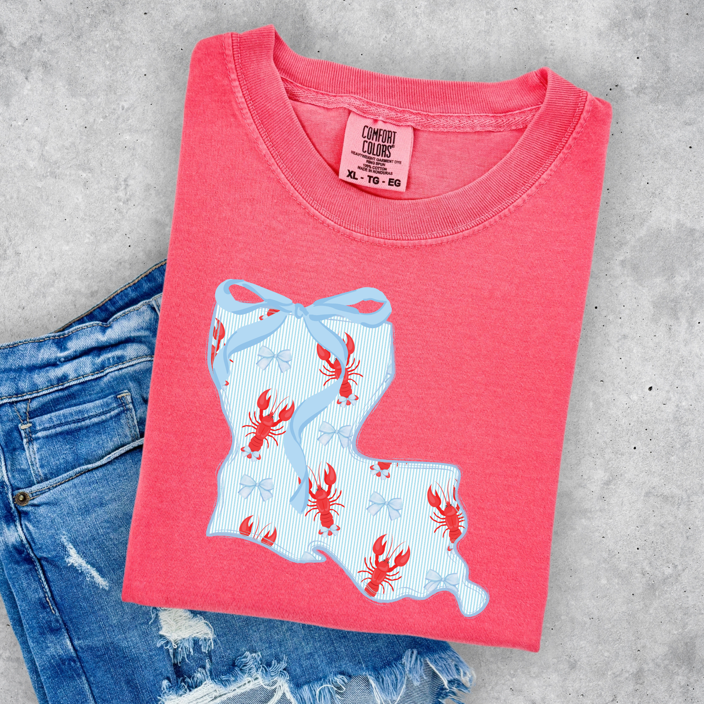 PREPPY LOUISIANA CRAWFISH COMFORT COLORS