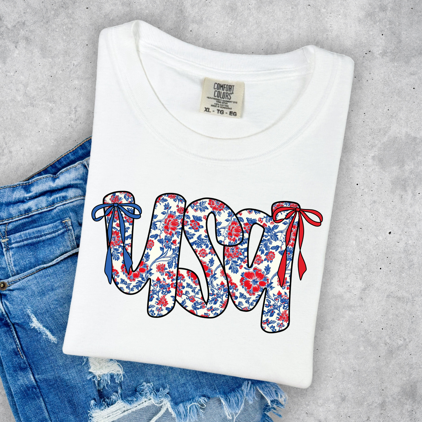 FLORAL USA TEE