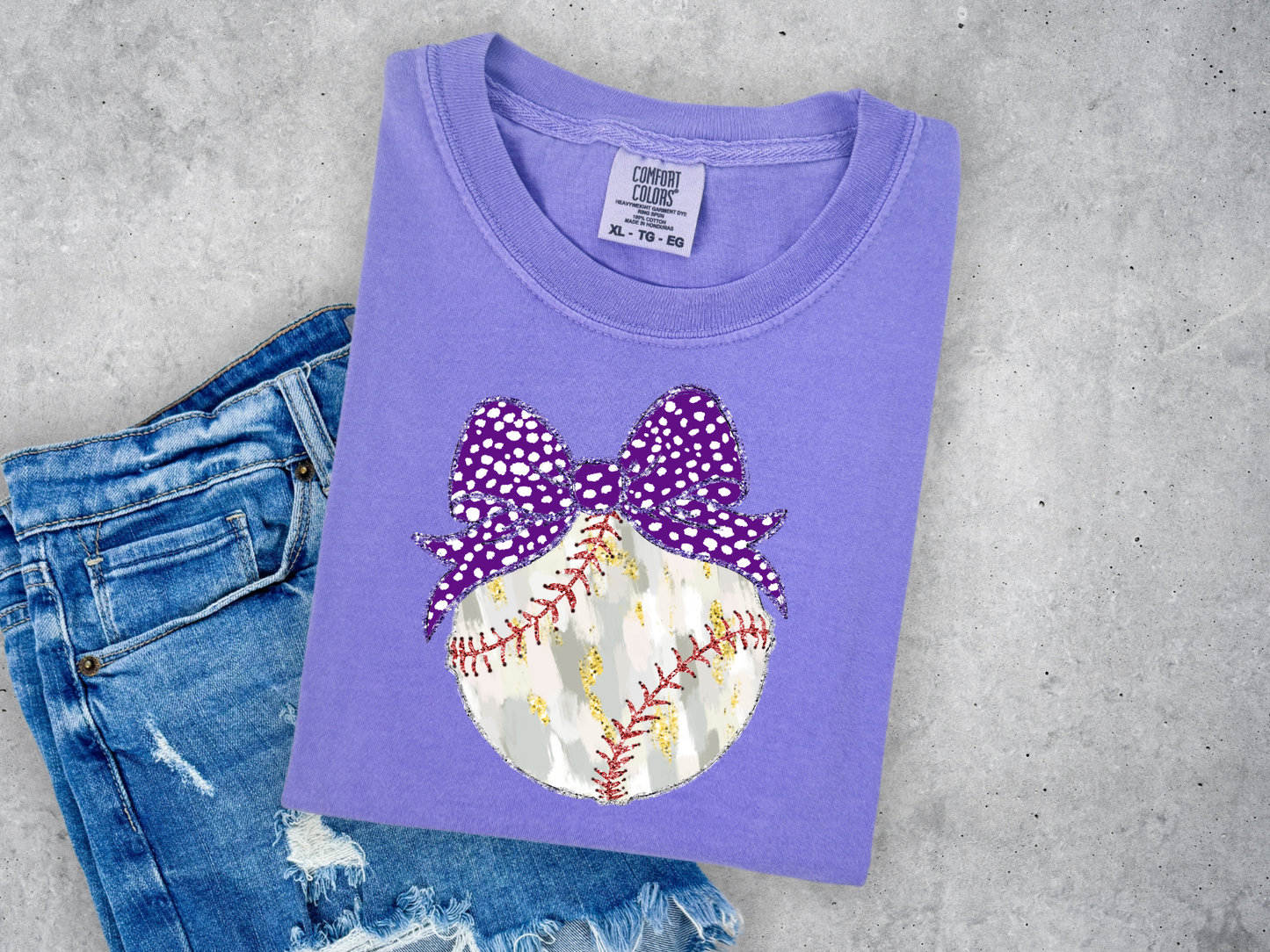 CUTEBASEBALL WITH BOW COMFORT COLORS