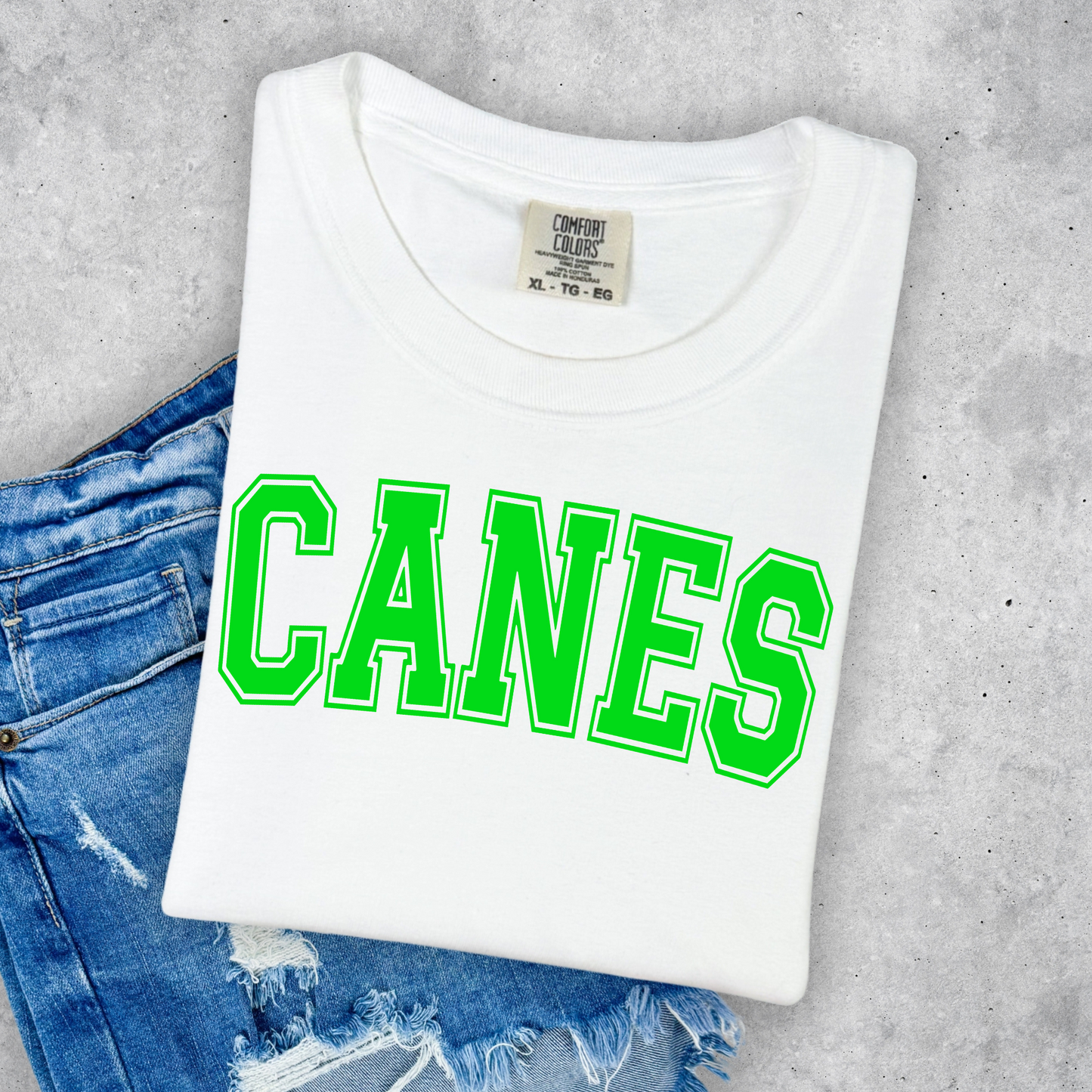 COLLEGE BLOCK FONT CANES -TEES & SWEATSHIRTS