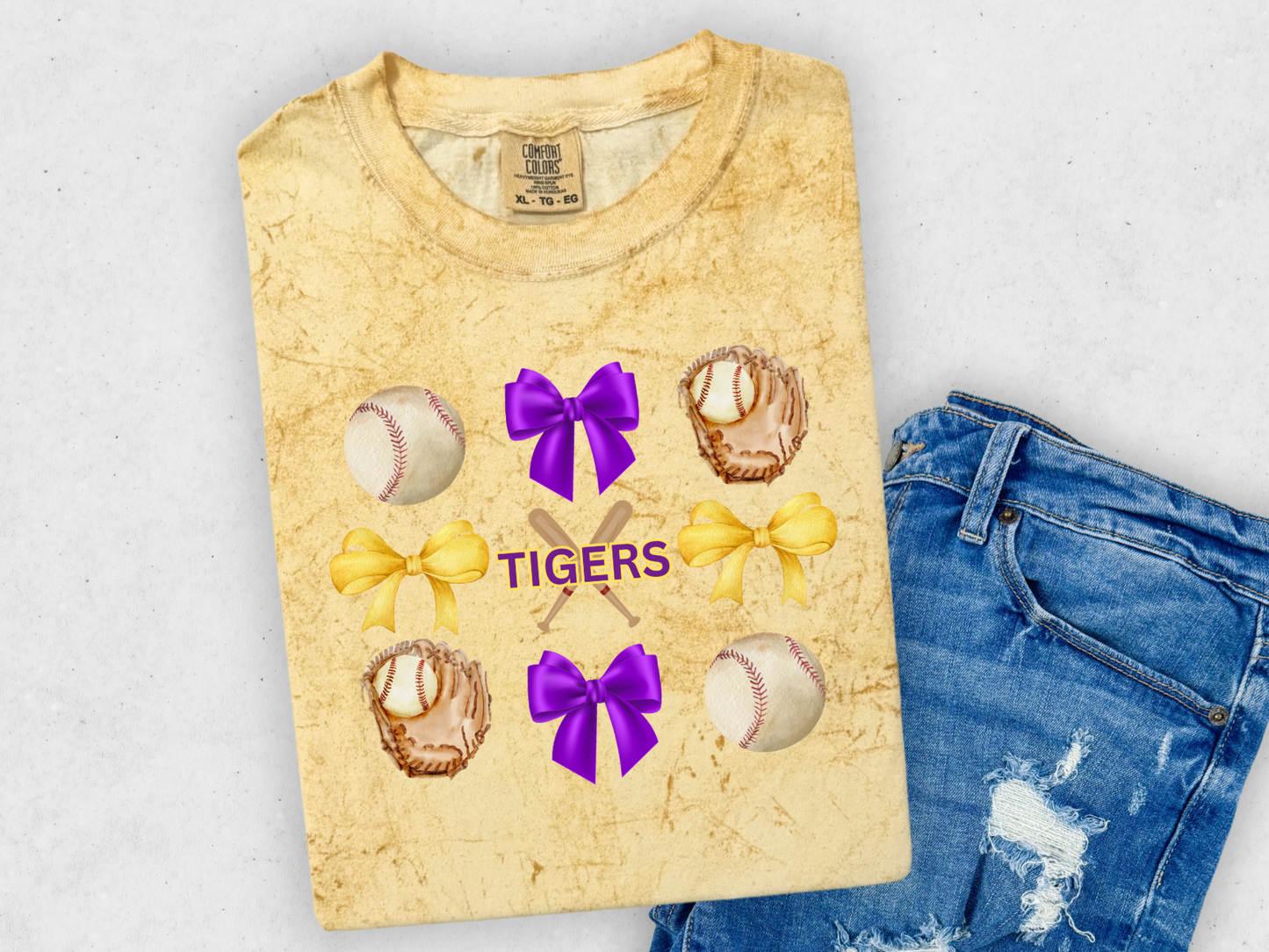 CUTE TIGERS BASEBALL COMFORT COLORS TEE