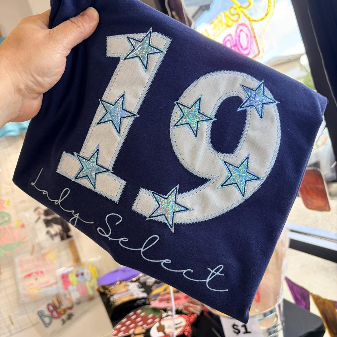 CUSTOM APPLIQUE NUMBER & TEAM NAME