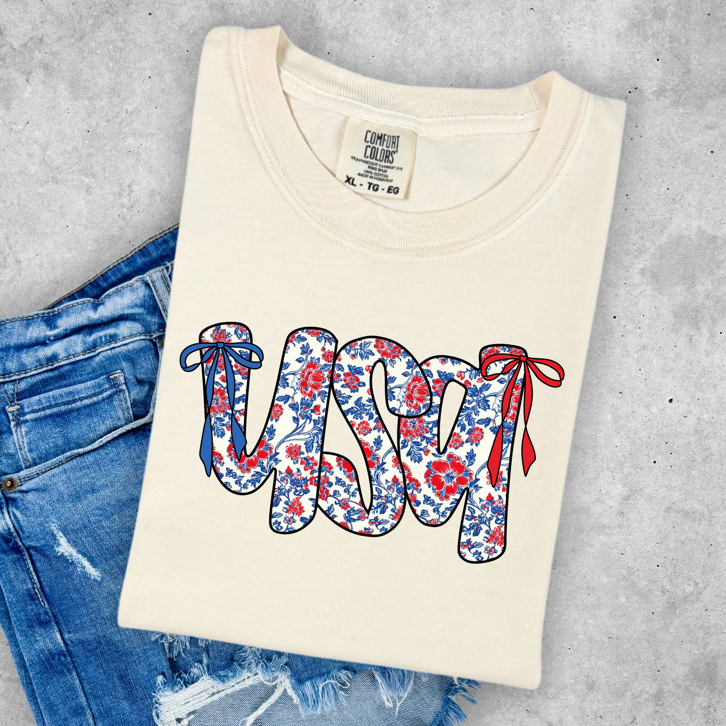 FLORAL USA TEE