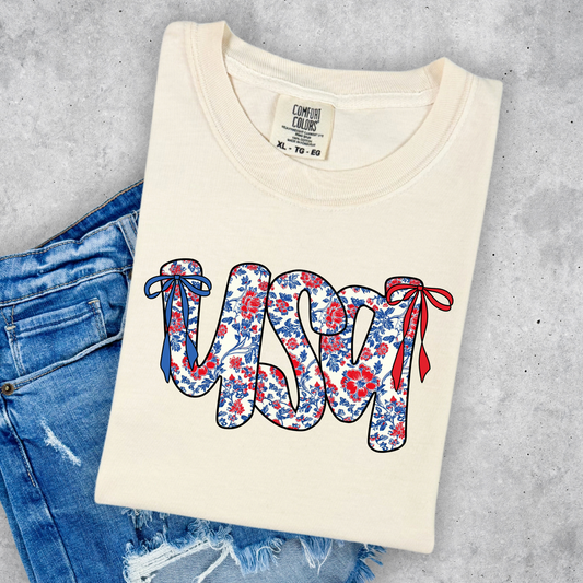 FLORAL USA TEE