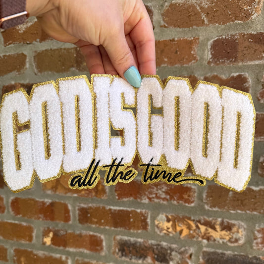 11 INCH GOD IS GOOD CHENILLE PATCH