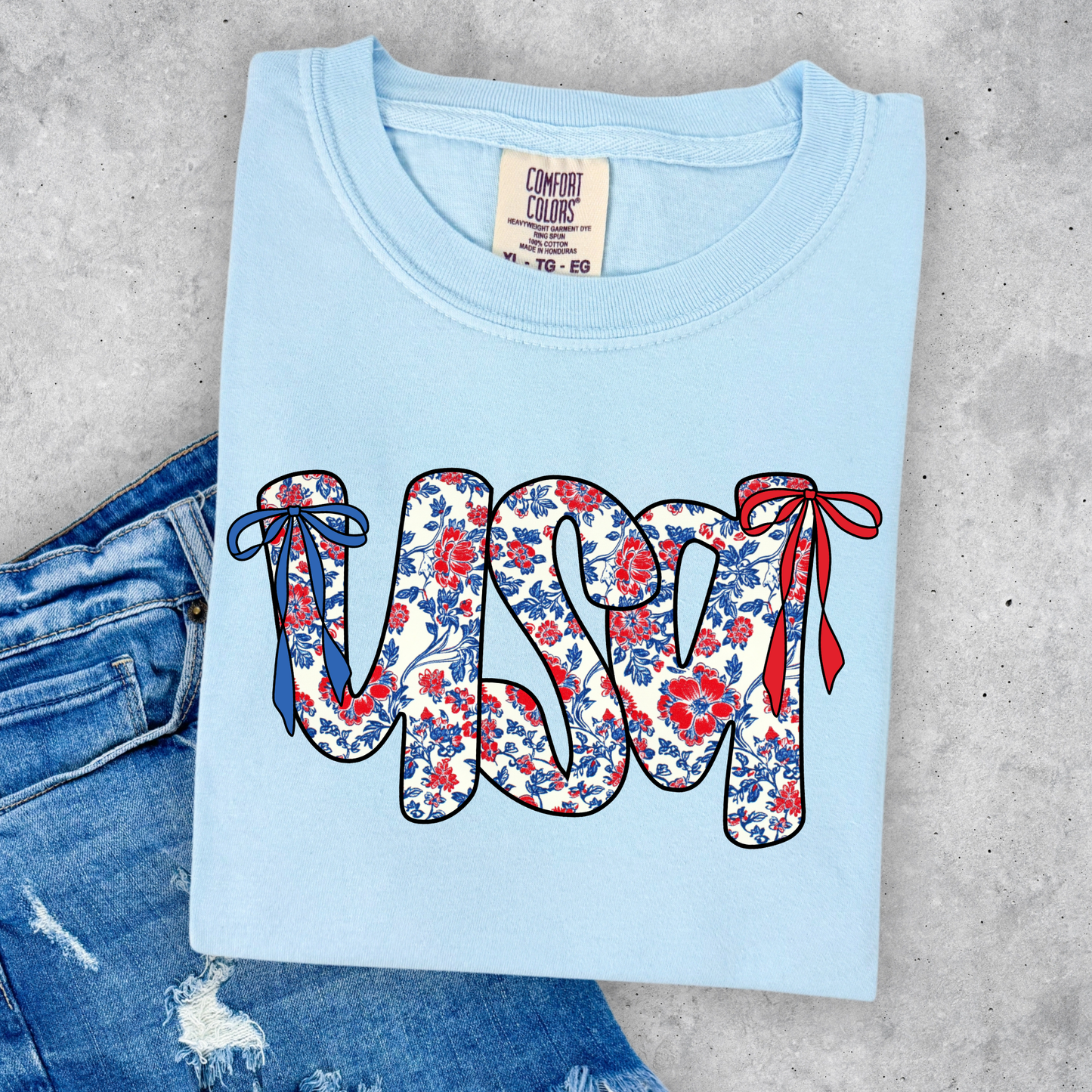 FLORAL USA TEE