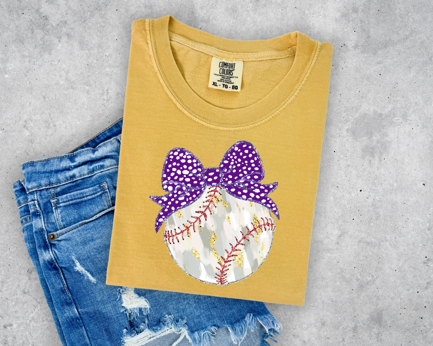 CUTEBASEBALL WITH BOW COMFORT COLORS