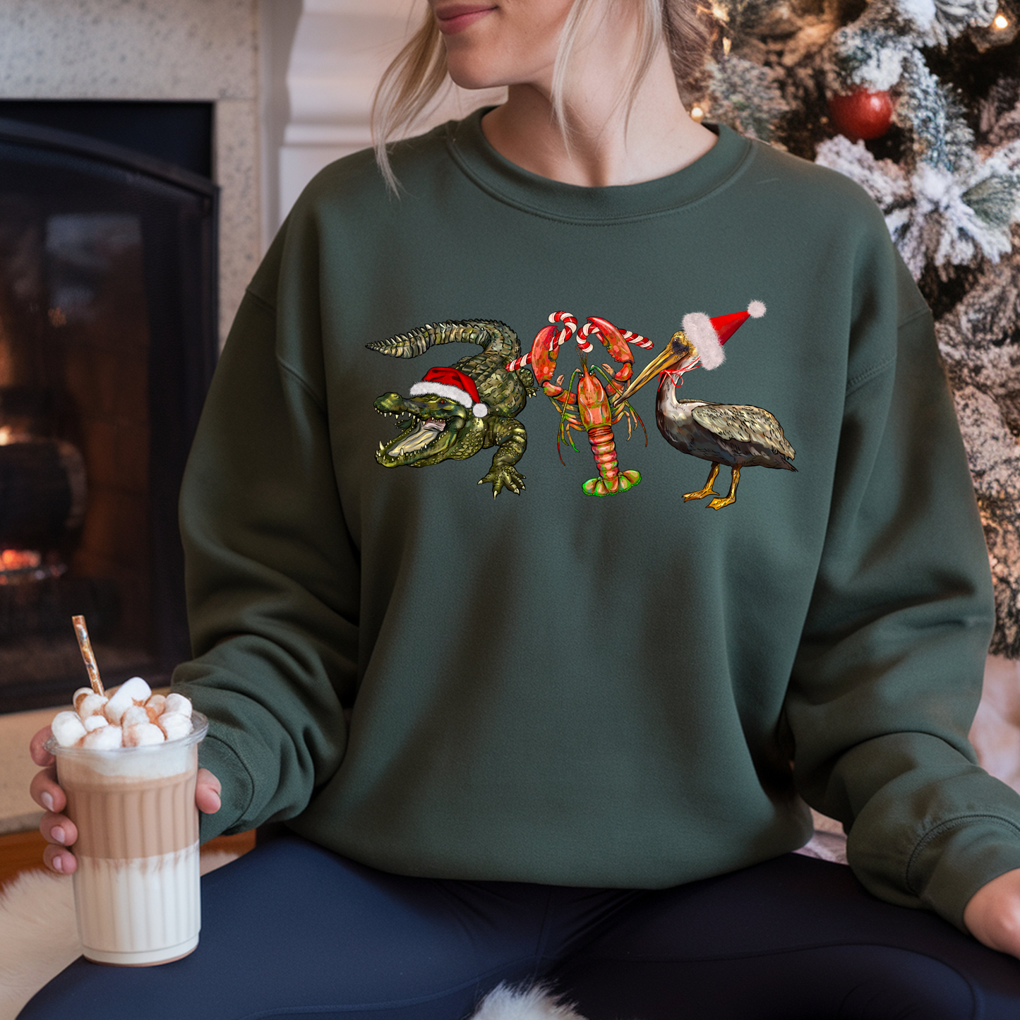 CAJUN CHRISTMAS CRITTERS SWEATSHIRTS & LONG SLEEVE TEES (8 COLORS)