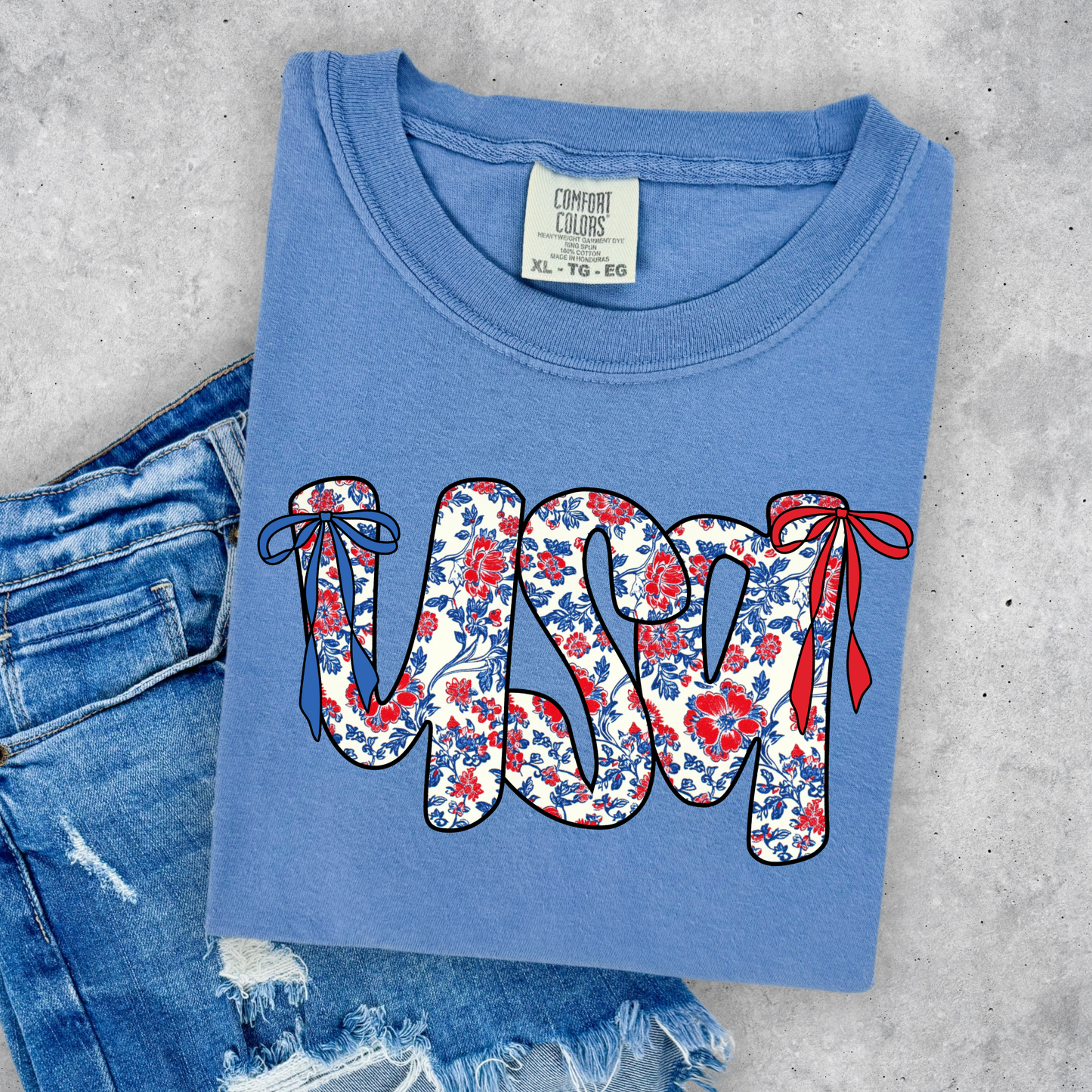 FLORAL USA TEE