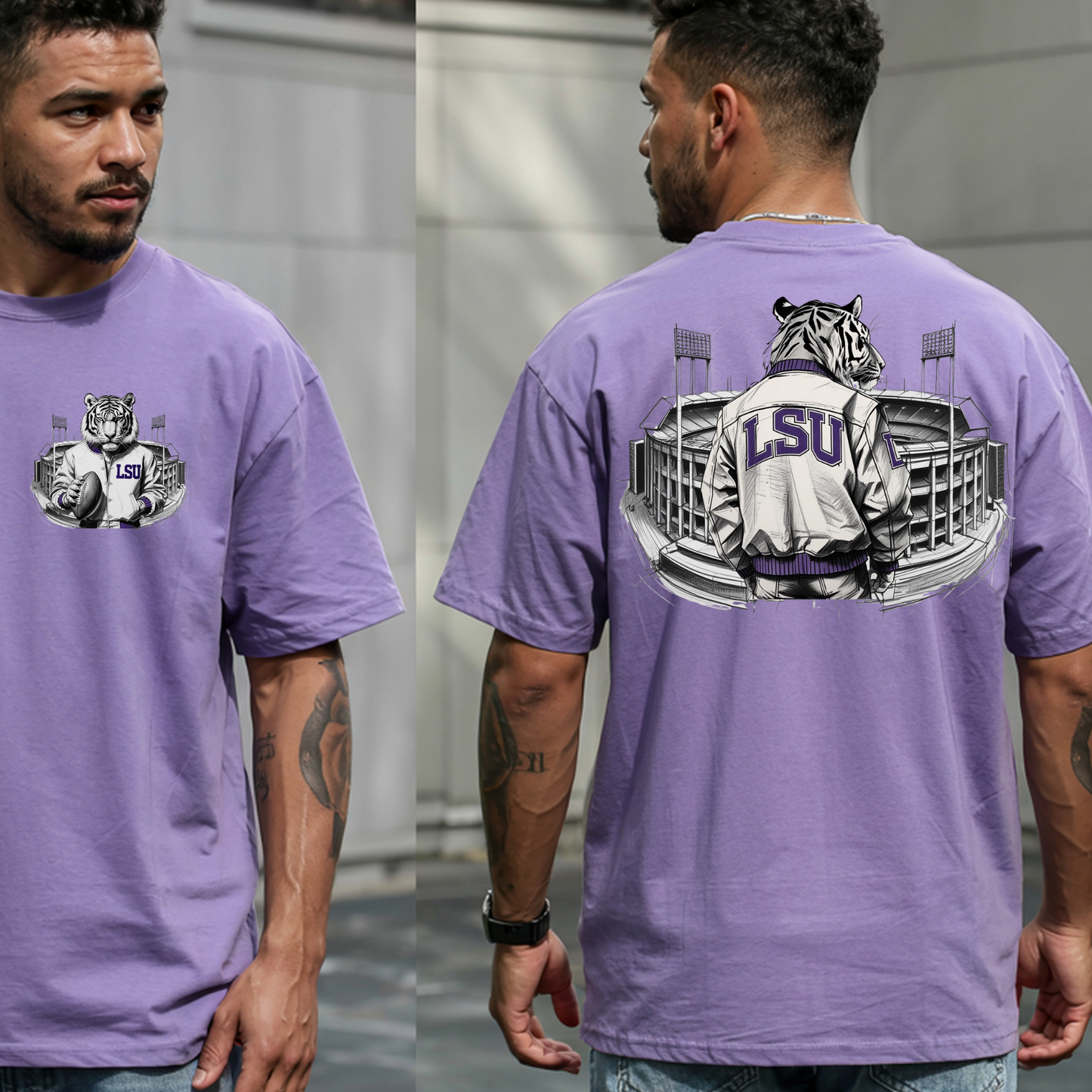 BLACKAND WHITE TIGERS FOOTBALL TEE