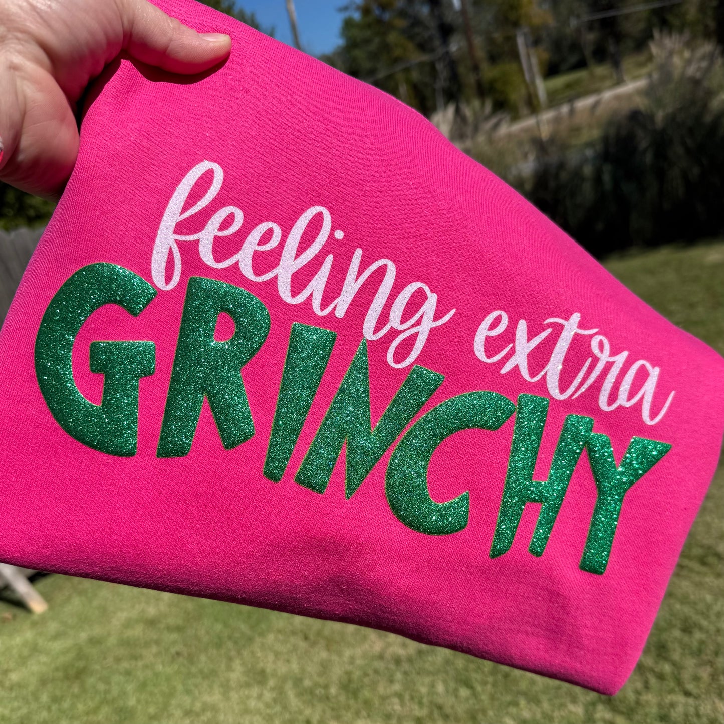 Feeling Extra GRINCHY Glitter puff Sweatshirt