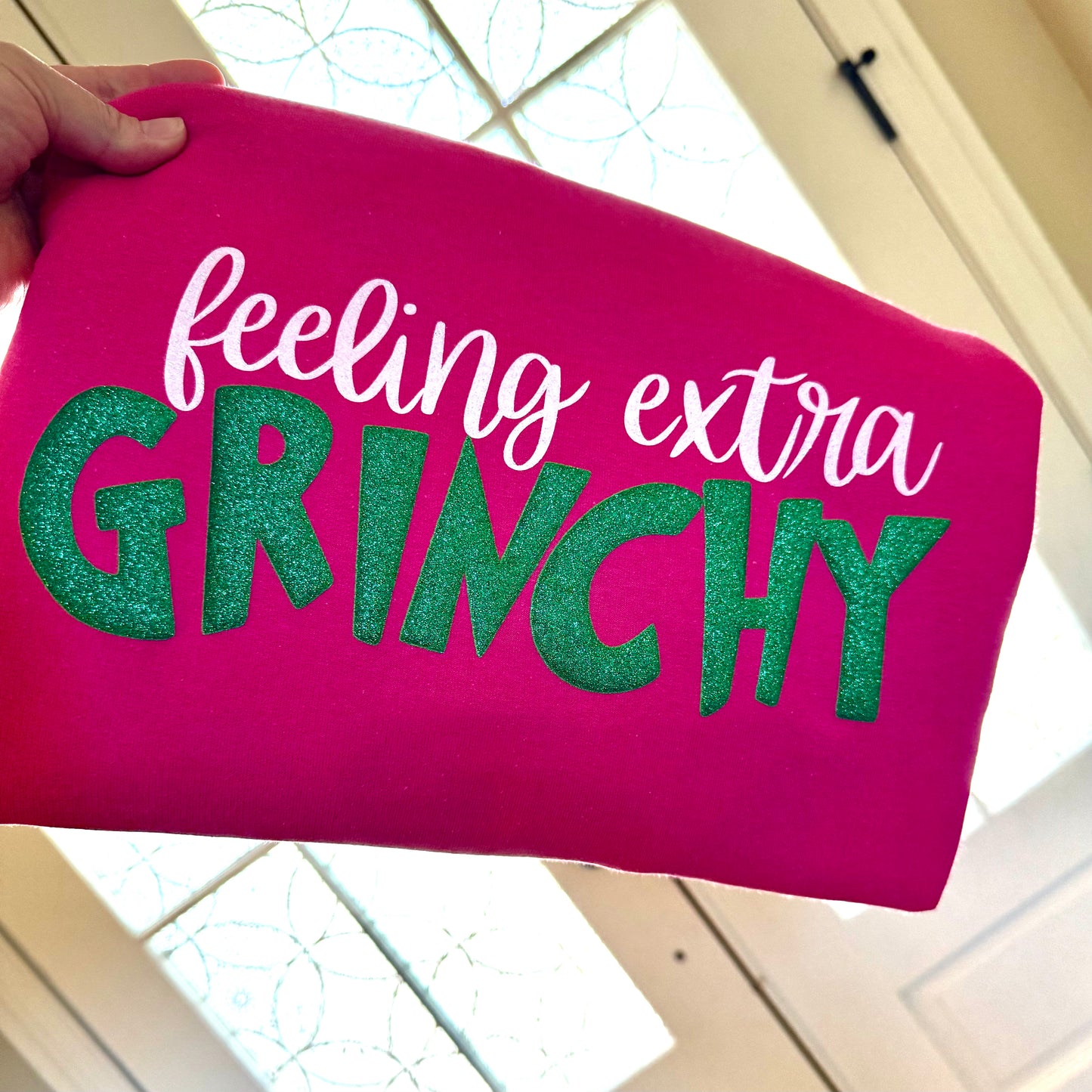 Feeling Extra GRINCHY Glitter puff Sweatshirt
