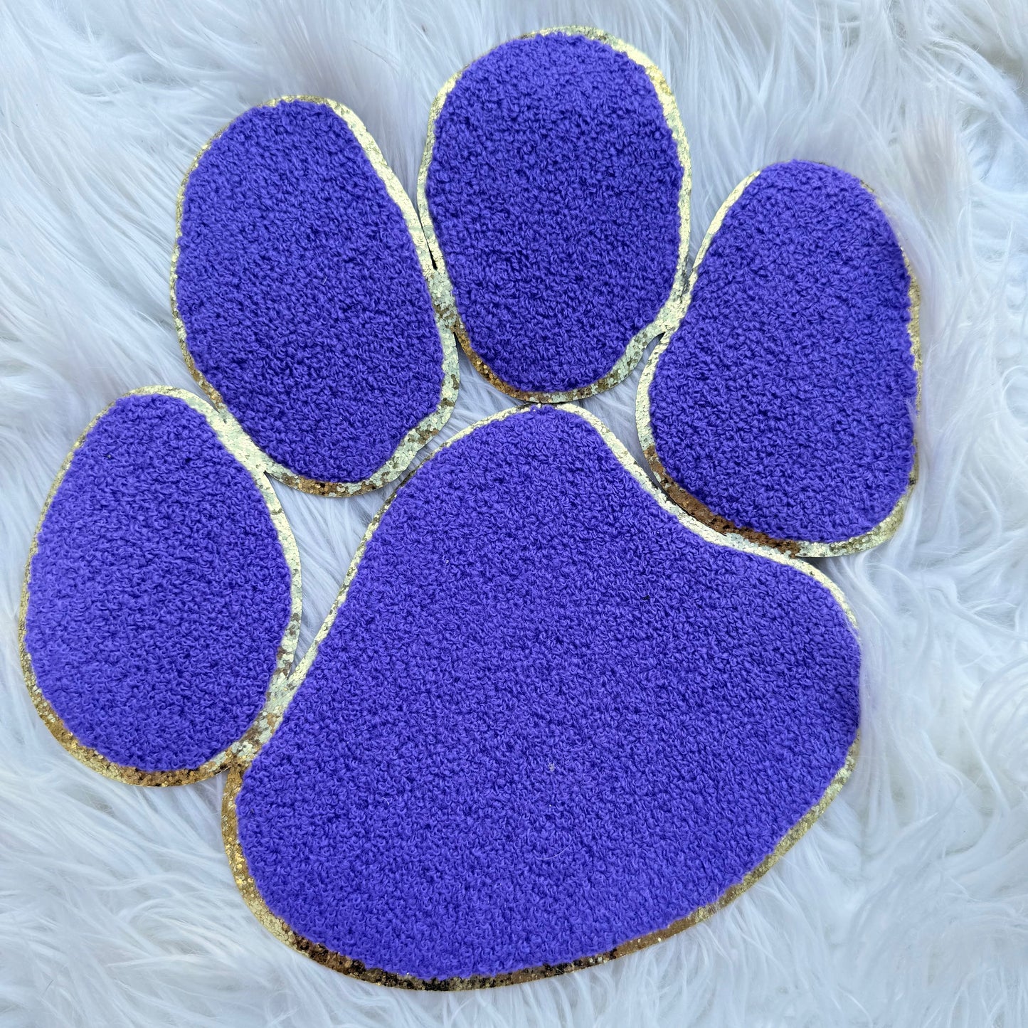 11 INCH WIDE CHENILLE PATCH PAW PRINT