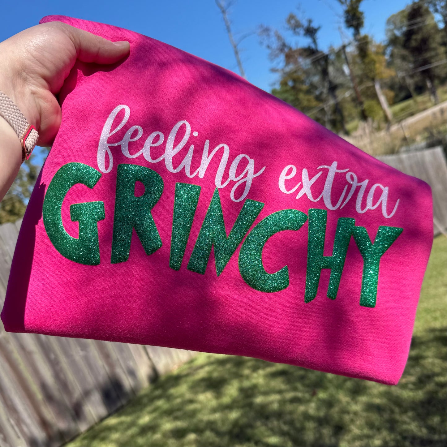 Feeling Extra GRINCHY Glitter puff Sweatshirt