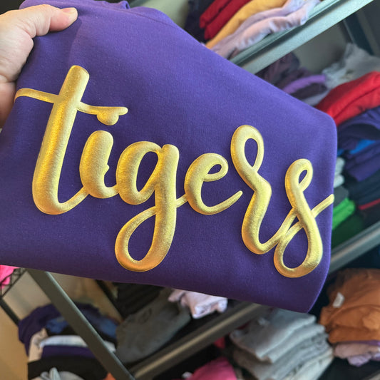 GOLD PUFF TIGERS SWEATSHIRT