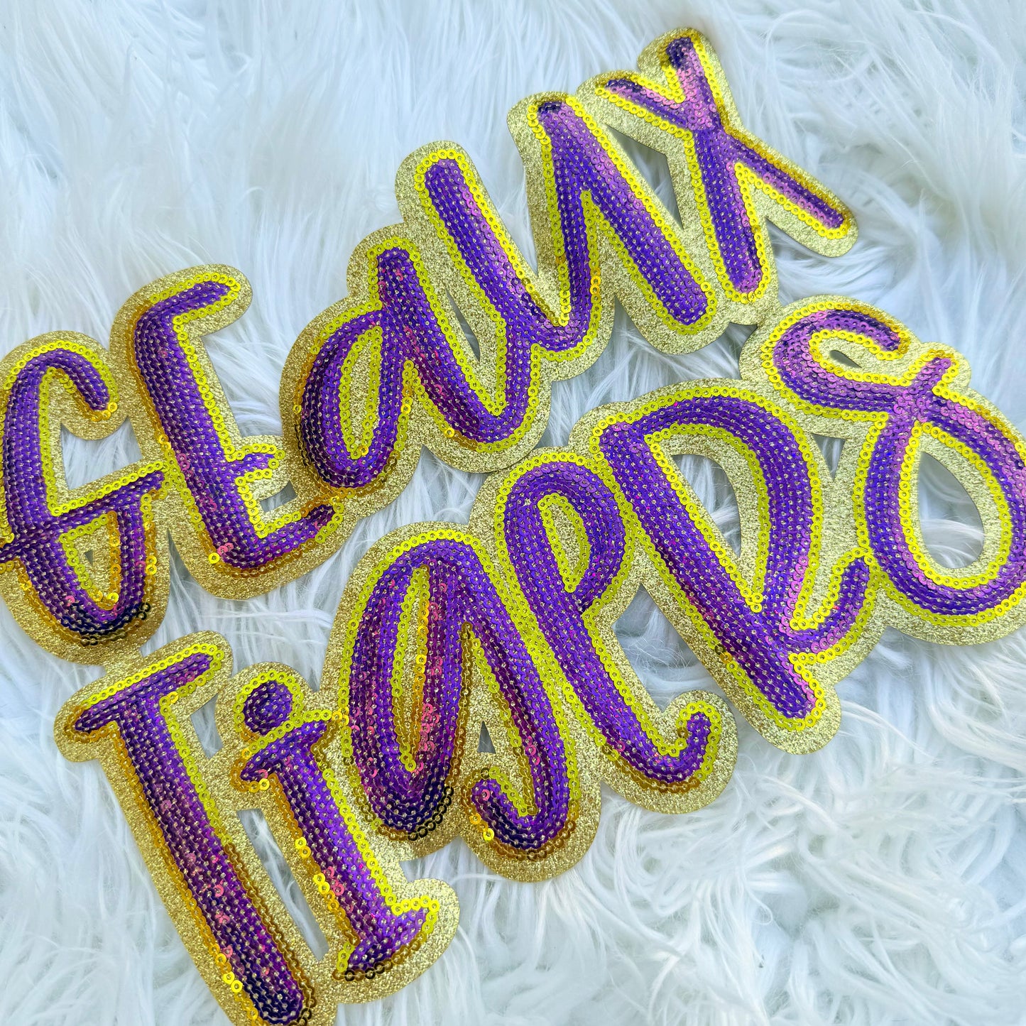 10.5 WIDE GEAUX TIGERS SEQUIN PATCH