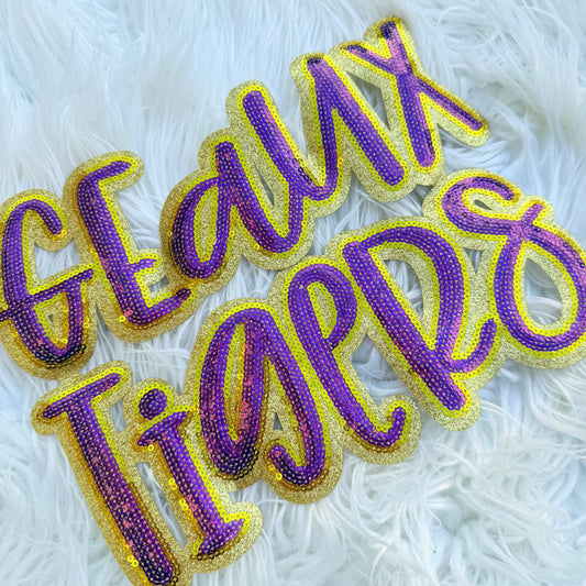 10.5 WIDE GEAUX TIGERS SEQUIN PATCH