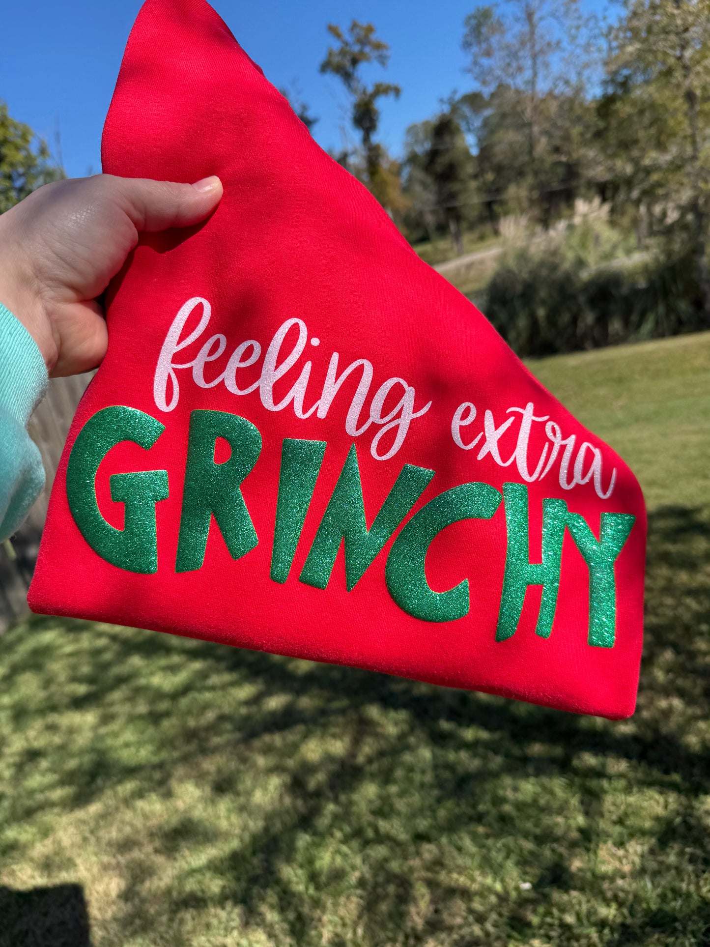 Feeling Extra GRINCHY Glitter puff Sweatshirt