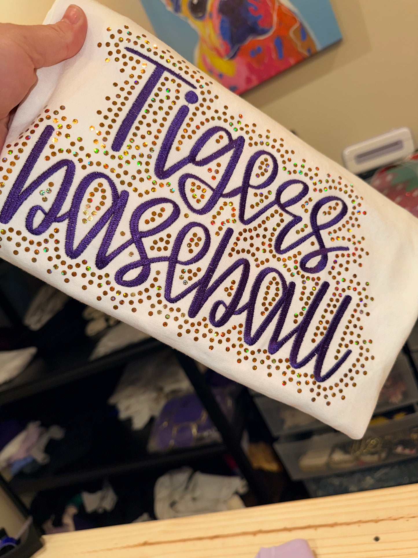 EMBROIDERY AND SPANGLE TIGERS BASEBALL