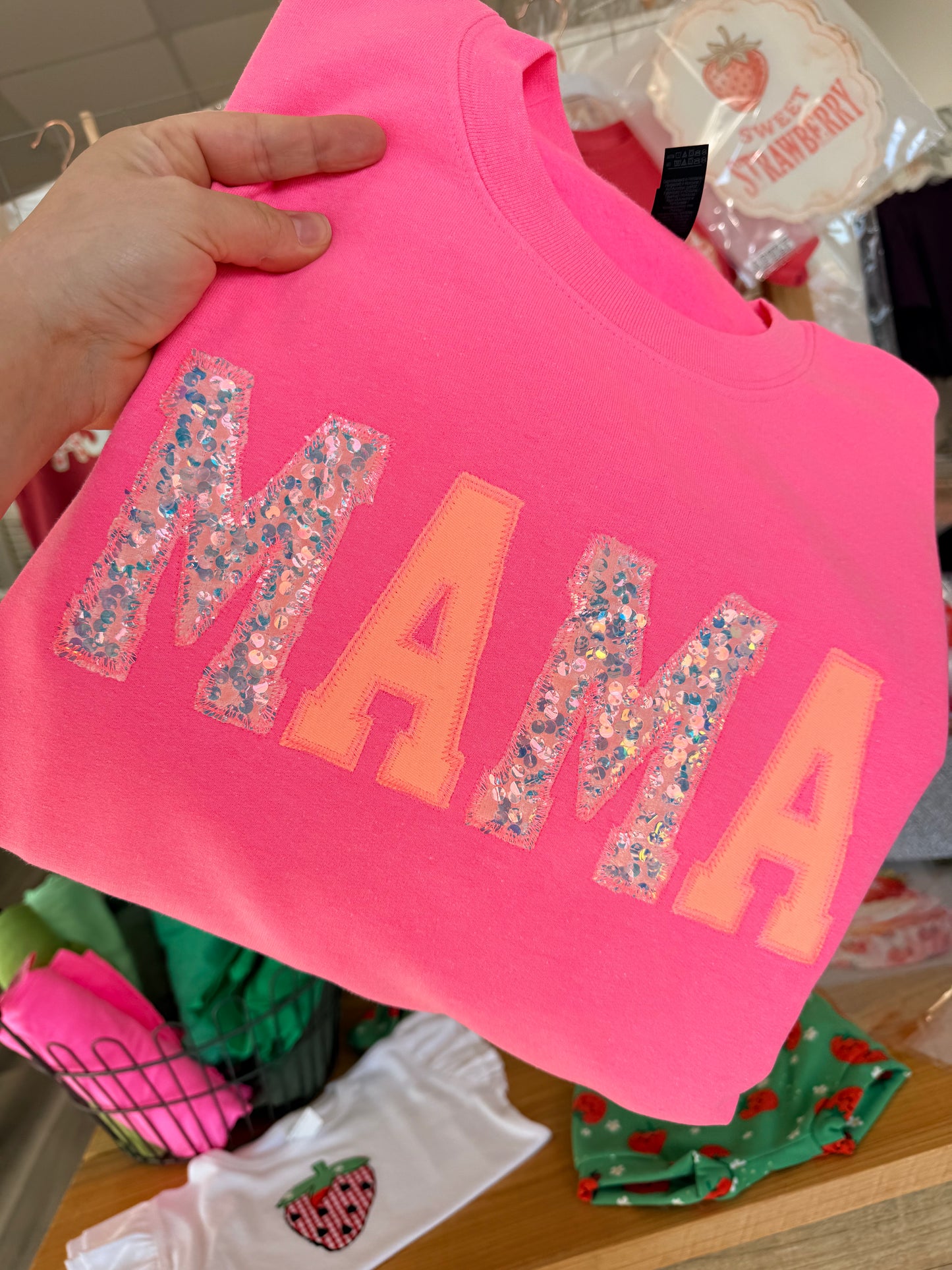 2XL MAMA SWEATSHIRT (one of a kind with upcycled fabric) Can not be duplicated