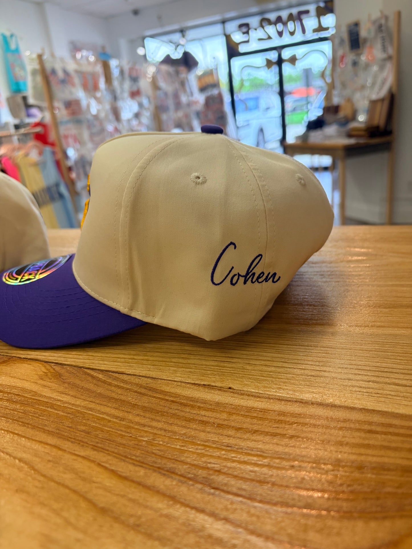 CUSTOM PUFF EMBROIDERY NAME AND NUMBER HAT