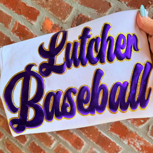 GLITTER/PUFF LUTCHER BASEBALL TEES & SWEATSHIRTS