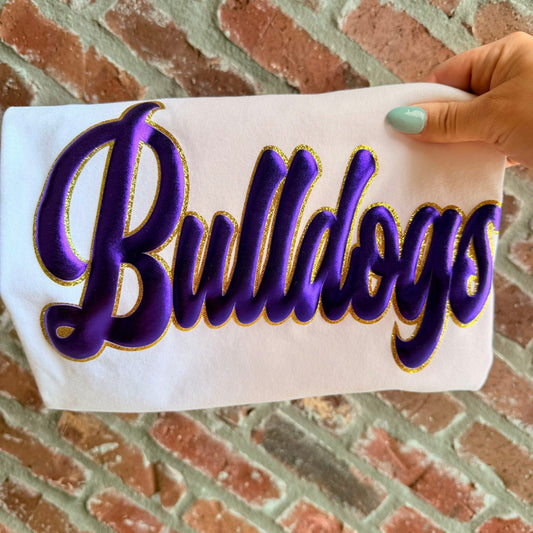 GLITTER AND PUFF BULLDOGS TEES & SWEATSHIRTS