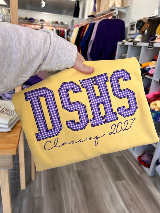 DSHS CLASS OF 2027 GINGHAM FABRIC APPLIQUE